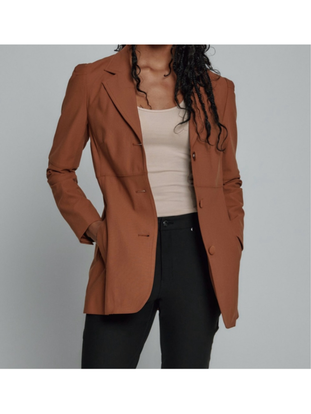 7 diamonds Infinity blazer auburn brown women’s size small